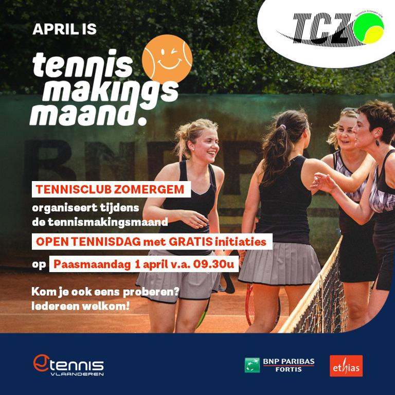 2024 04 01 Tennismakingsmaand Volw Open Tennisdag Logo Vierkant