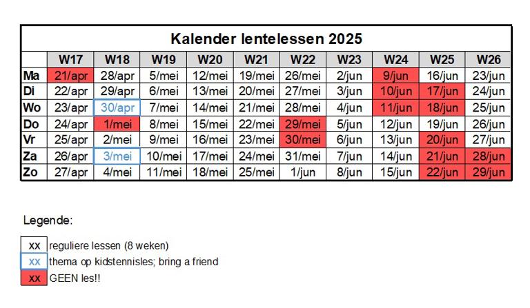 2025 04 17 Kalender Lentelessen