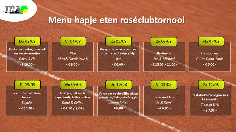 2023 Roseclubtornooi Menu Hapje Eten